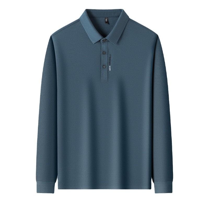 Мужская бесшовная дышащая футболка с воротником средней длины и длинными рукавами, поло