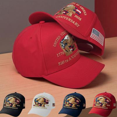 1/2 шт. Вышивка Патриотическая Бейсболка Кепка к 250-летию США Дышащие Шляпы для Активного Отдыха Женские Мужские Солнцезащитные Кепки