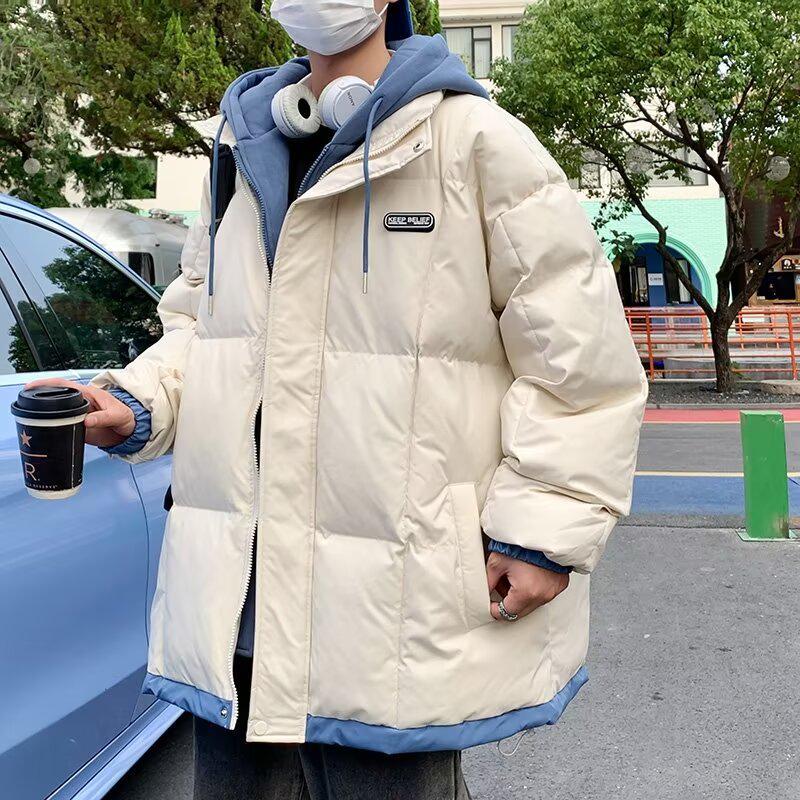Мужская зимняя хлопковая куртка нового стиля 2025 года: Утолщенный двухслойный вид, Теплое стеганое пальто