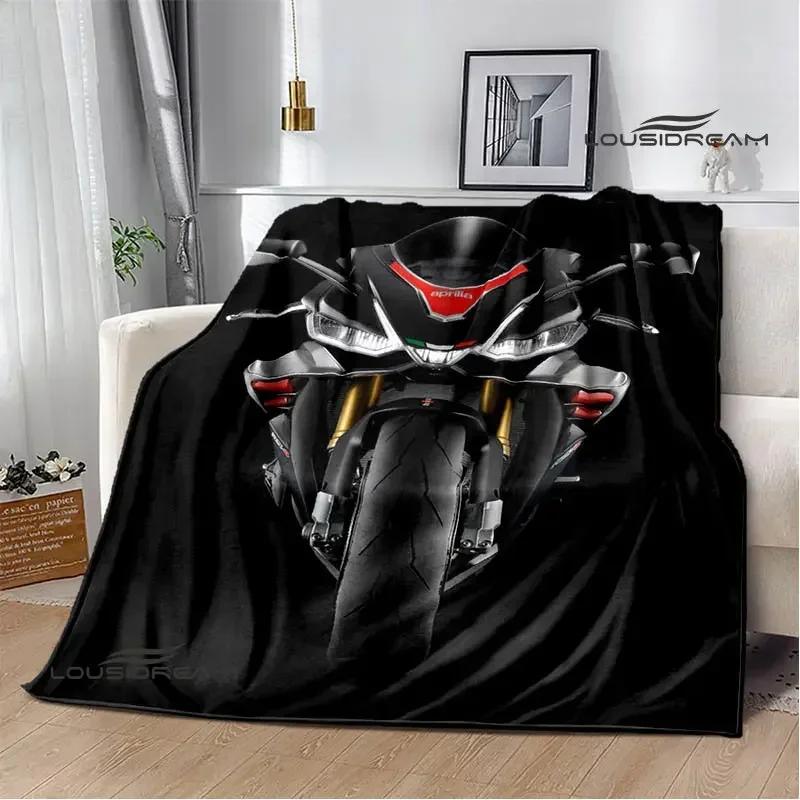Пледы с принтом логотипа мотоцикла Aprilia Модные теплые пледы Мягкие и удобные пледы Домашние и дорожные пледы Подарок на день рождения