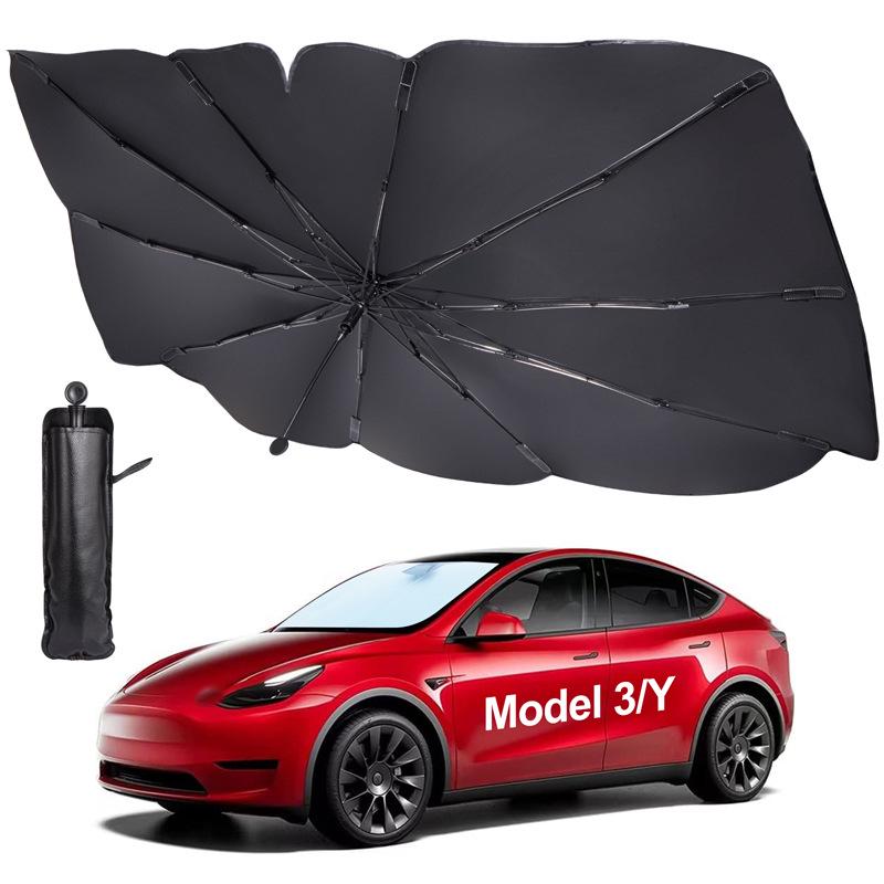 Складная солнцезащитная шторка на лобовое стекло для Tesla Model 3/Y - Теплоизоляция и защита от солнца