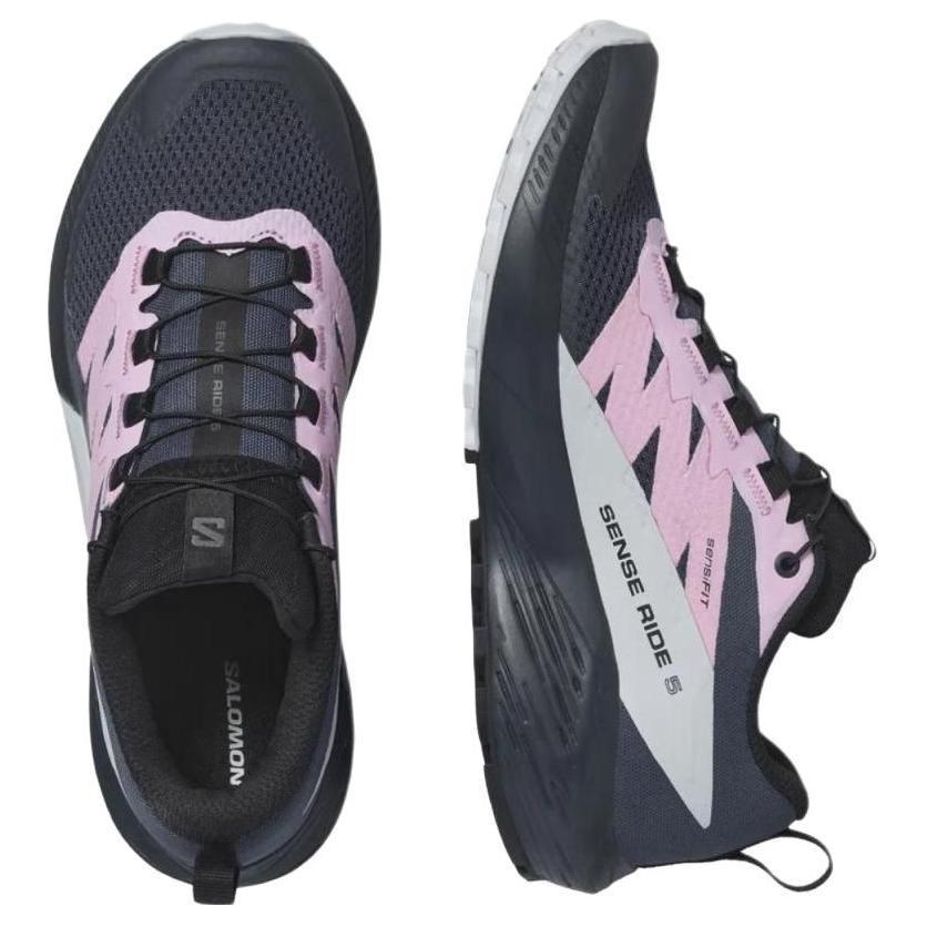 SALOMON Sense Ride 5 Удобная амортизация Прочные Дышащие Низкие Функциональные Ботинки для улицы Женская обувь Черный Розовый 471470