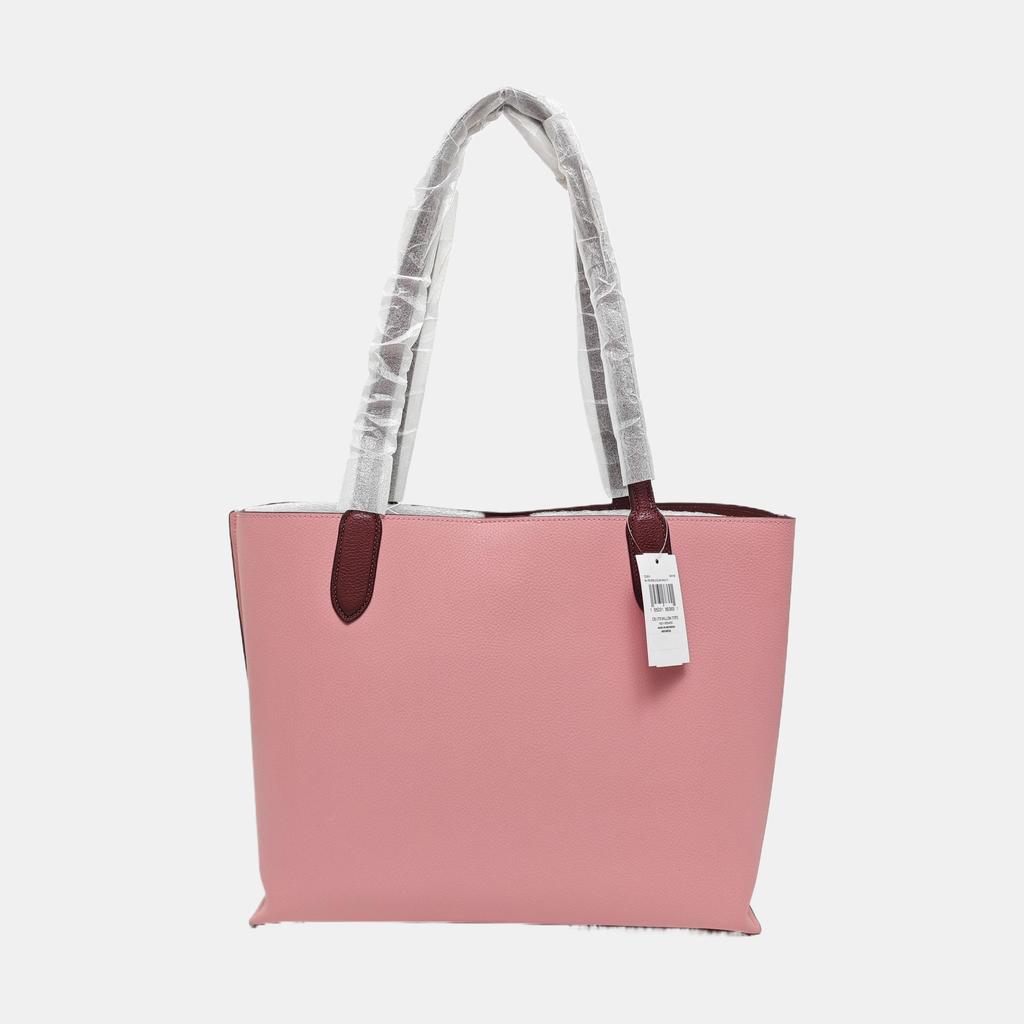 [Pre-Owned] Willow 35 Pebble Grain Zip Lock Long Handle Leather Tote Bag Large - Excellent #73BUES