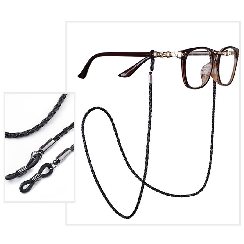 Thick Twist Sunglasses Leather Rope Chain Eyewear Braided Glasses Lanyard Strap