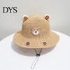Toddler Beach Accessories Cute Animals Straw Sun Hats for Kids, UV Protection Fishing Hat, Wide Hat Brim Cartoon Bucket Breathable Summer Outdoor