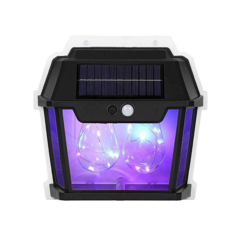 LED Solar Motion Sensor Lights Outdoor Solar Fence Lights with RGB Color Solar Powered Security Light Waterproof forOutside Yard