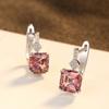 Серьги из стерлингового серебра S925 Новая квадратная серьга-кафф с цирконием Квадратные геометрические серьги-ромбы