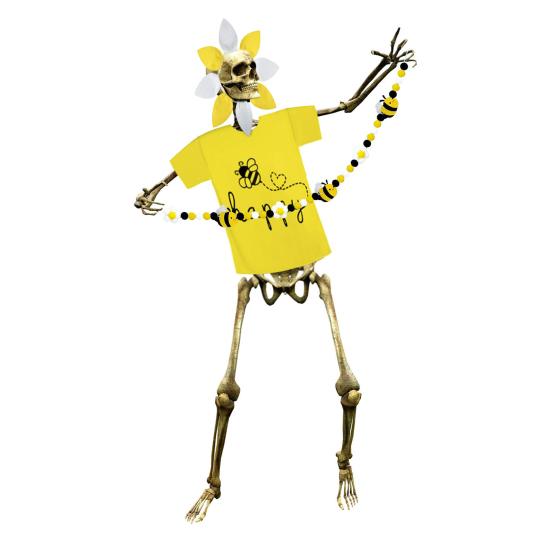 12ft Memorial Day Skeleton Clothing Accessories Patriotic Independence Day Skeleton Costume Set for 4th of July Decoration