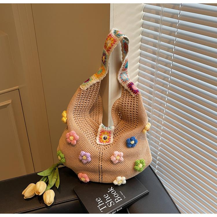 Сумка для отдыха женская большой вместимости новая вязаная сумка праздничный ветер приморская пляжная сумка прилив