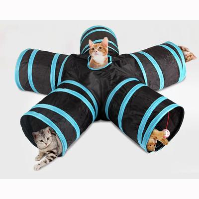Износостойкий игровой туннель для кошек, складные туннели для домашних животных с игрушкой для кошек, морских свинок, кроликов, забавных кошек