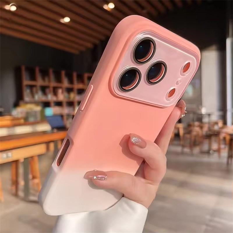 Большой чехол с градиентом конфетного цвета для iPhone 17 16 15 14 Pro Max 13 12 Air Plus Жидкий силикон Ударопрочная задняя крышка
