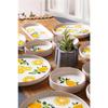 14 Piece Stackable Lemon Pattern Breakfast Set For 6 Persons Handmade Special Design Breakfast Set