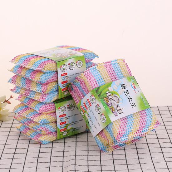 4 шт./компл., гибкая чистящая губка, широкое применение, печатное портативное многофункциональное средство для очистки кастрюль для дома