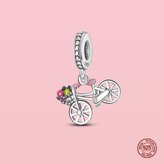 Подвеска из стерлингового серебра 925 пробы, очаровательные бусины для оригинального браслета Panjia, ожерелье, женские украшения