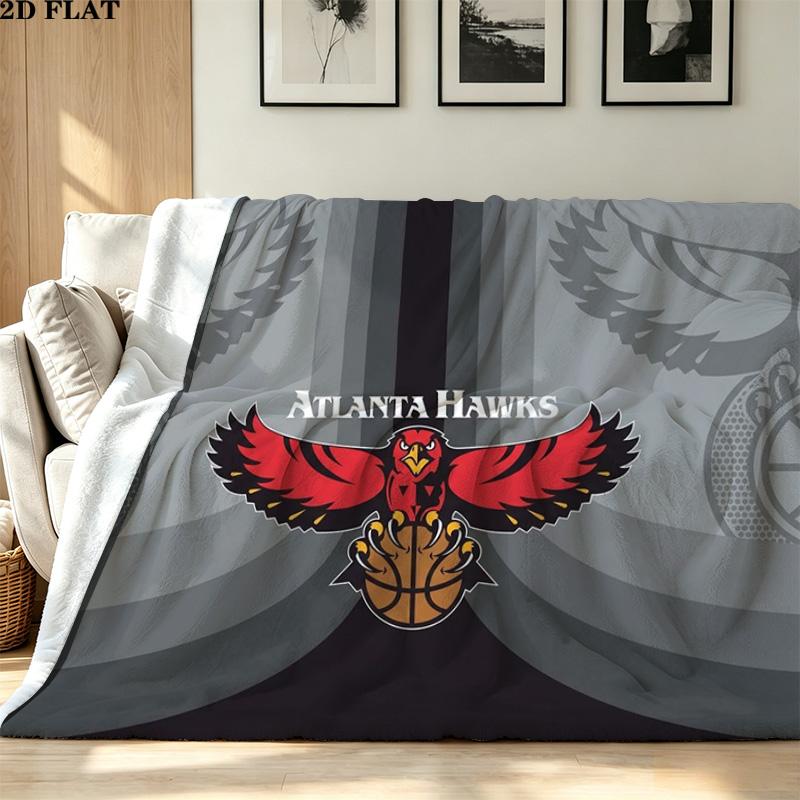 Atlanta Hawks Print Flannel Blanket High Quality Warm Comfortable Cover for All Seasons Perfect for Gifts Home Decor