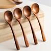 6Pcs Wooden Spoon Comfortable Grip Honey Soup Spoons Lightweight Cooking Spoon for Home Dining Table