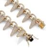 New 28mm Luxury Punk Rock Iced Out Rivet Spikes Cuff Bangles Bracelets Bling Cubic Zircon HipHop Gold Silver Gifts for Men Women