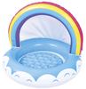 JILONG Rainbow Baby Pool 99 X 99 X 19 Cm Roof Height 64 Cm Air Cushion On the Bottom Small Size (inflated Size) JL-688017 WH/RAINBOW