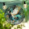 White Green Phoenix Wind Chime Outdoor Garden Patio Decor Weatherproof 3D Art with 360 Rotating Hook Holiday Christmas Gift