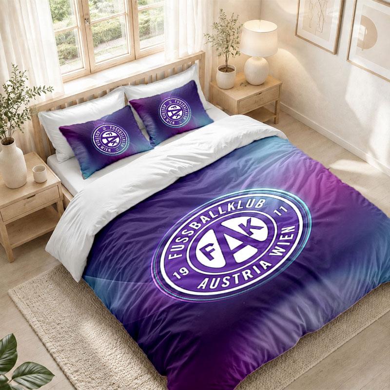 Bedding Set 1 Duvet Cover 2 Pillowcases Austria Wien FC Print Bedroom Home Decoration