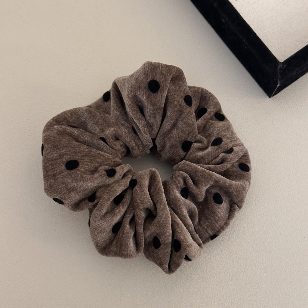 Повседневная и Ретро Плюшевая в Горошек Резинка для Волос в Виде Большого Кишечника, Высококлассная и Элегантная Резинка для Волос, Женская Резинка для Волос для Хвоста