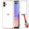 Чехол + Закаленное Стекло - Samsung - Galaxy A05 - Ударопрочный - Силикон - Узор Позолоченное Сердце