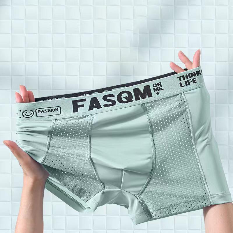 Мужские дышащие трусы-боксеры из ледяного шелка 2XL-5XL, бесшовное мужское нижнее белье со средней посадкой, большие размеры
