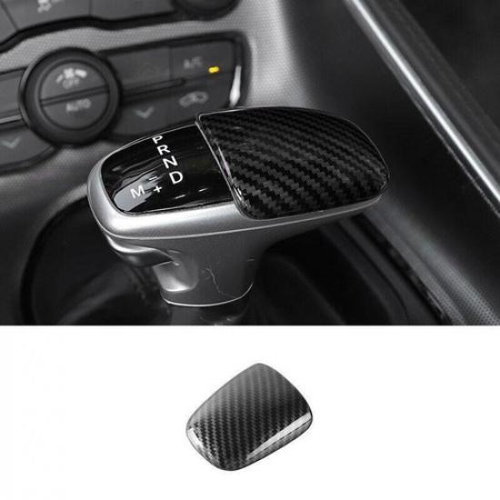 For Dodge Challenger 2015-2020 Carbon Fiber Gear Shift Knob Shifter Lever Trim
