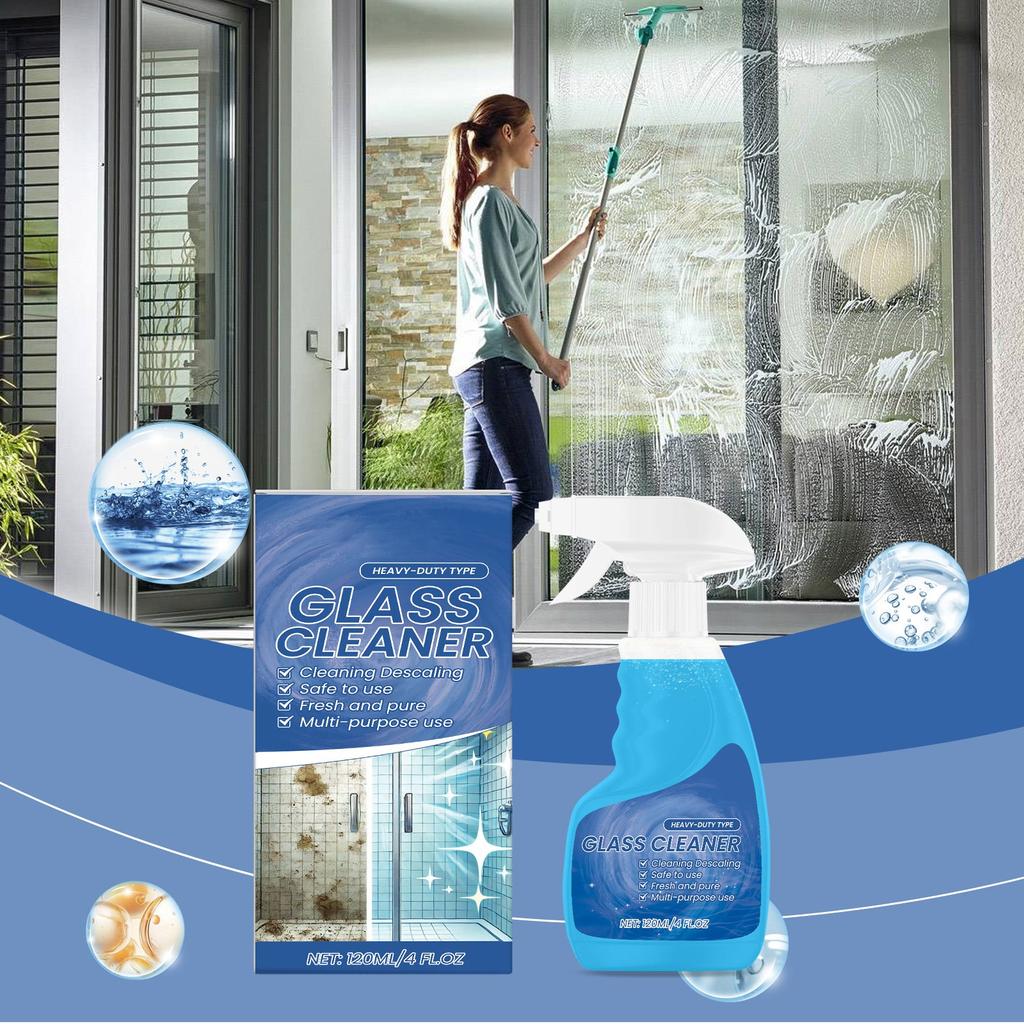 Glass Descaling Cleaning Agent Strong Cleaning Degreasing Stain Removal Glass Cleaning Spray 120ML