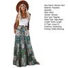 Women Maxi Skirt High Waist Large Hem Boho Printed Ruffle Stitching Long Skirt Summer Casual Skirt Daily Wear