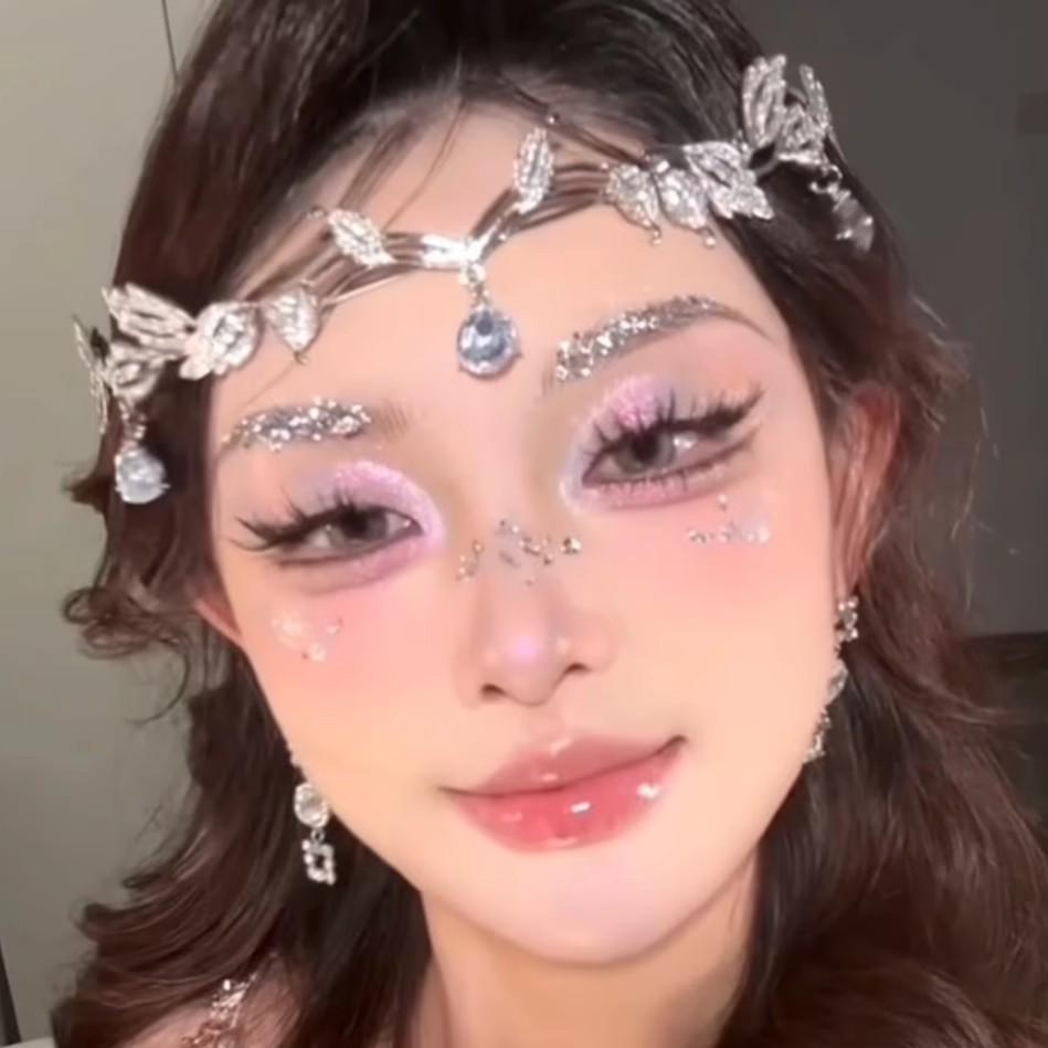 Элегантная повязка на голову с кисточкой из страз и листьями феи: Корона принцессы класса люкс для невесты