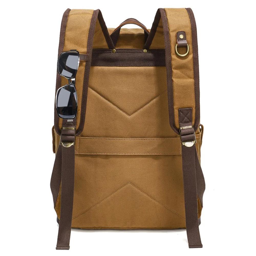 Mochila Hombre Mochilas Black Men's Backpack - TravelMen's Bag Brand Bag Leather Double Shoulder Canvas Large Bag for Men Bolsa