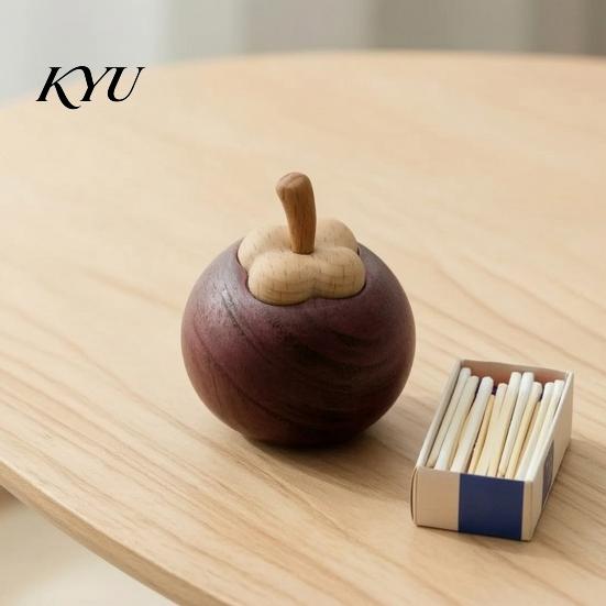 Spa Reception Scent Decor Mangosteen Passive Oil Diffuser, Wooden Essential Creative Aromatherapy Wood Diffuser Diffusers, No-Electric for Car