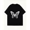 White Oversized T Shirt With Butterfly Print For Casual Wear