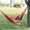Уличный холщовый гамак с ремнем для переноски Портативный Сверхпрочный Одноместный Двухместный Кемпинг Сад Патио Балкон Веранда Задний двор Цветная полоска