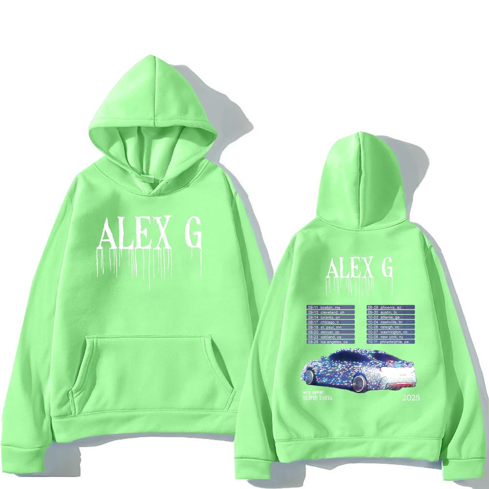 Худи Alex G Artist Модные толстовки Alex G Tour для женщин и мужчин, повседневная флисовая одежда, худи с графикой с двух сторон, Y2K