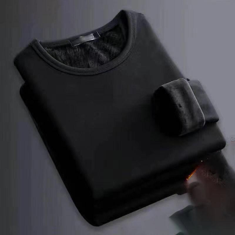 Термобелье для мужчин, верхняя часть, плотная терморубашка, длинный рукав, толстая рубашка, мягкий плюшевый пуловер, теплая футболка