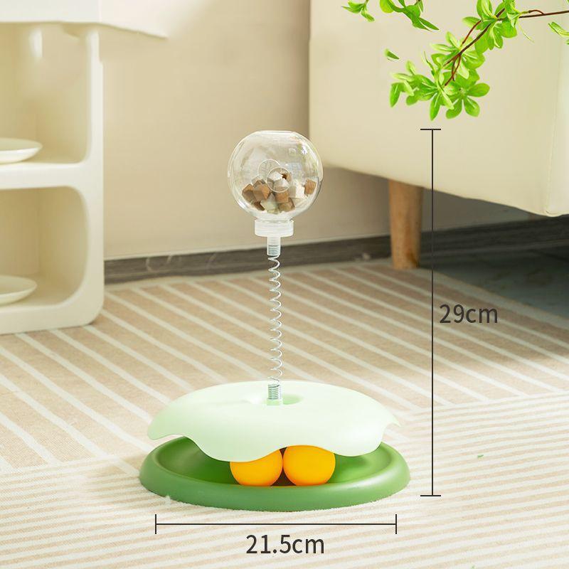 New Cat Feeder Toy for Indoor Cat Slow Feeders Spring Toy Funny Track Ball Roller Turntable Exercise and Playing