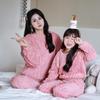 Зимний флисовый комплект пижам для мамы и дочки 2025: Домашняя одежда из кораллового флиса с длинным рукавом для родителей и детей