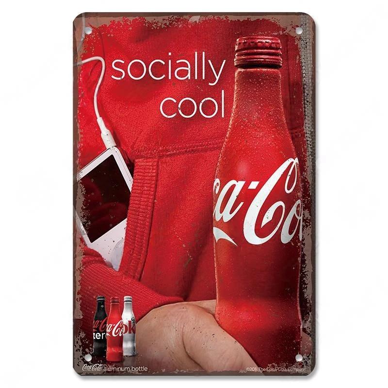Винтажные Металлические Плакаты с Девушками Пинап Cola Жестяные Вывески Ретро Настенный Арт Декор для Бара Паба Гаража Клуба Мужской Уголок Кафе