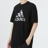Adidas Спортивная футболка с круглым вырезом и принтом камуфляжного логотипа, мужские топы, черные HE2370