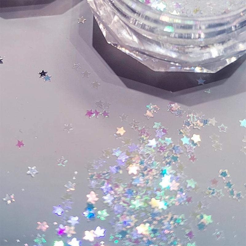 1Mm Mini Sparkling Star Nail Glitter Sparkling Pentagram Nail Decoration Nail Salon Design Cute Accessories Diy Nail Art Design