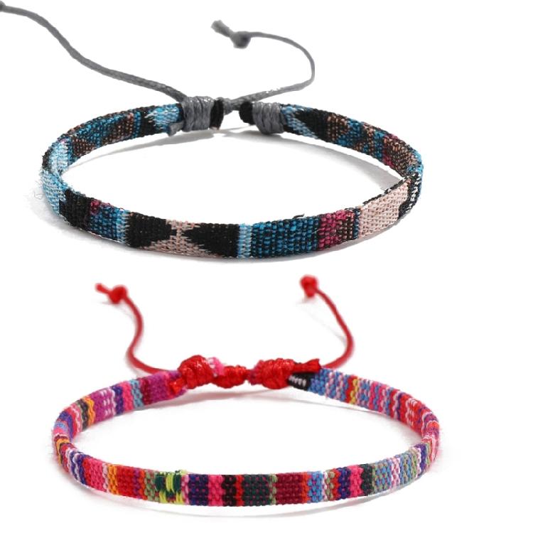 Pack of 12 Cotton Linen Bracelets Versatile Woven Bracelets Accessory Braided Chain for Daily Wear Dates Parties