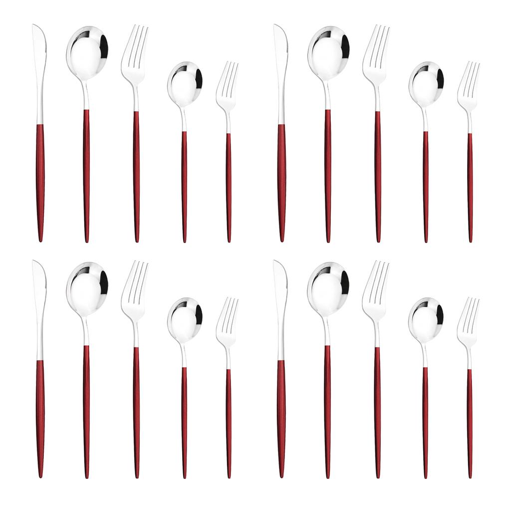 20 шт. золотой набор столовой посуды, нож, десертная вилка, ложки, столовые приборы, столовые приборы высокого качества, столовое серебро из нержавеющей стали, кухонная посуда