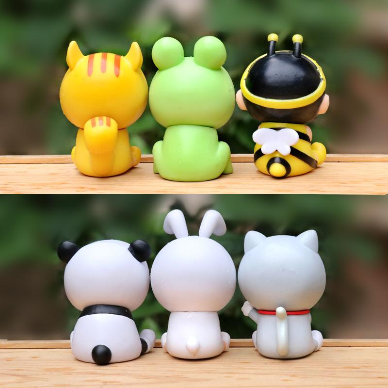 6 шт./компл., аниме карандаш, фигурки ShinChan, 6 см, Nohara Shinnosuke, экшн-фигурка, серия животных, модель ПВХ, настольные украшения, подарок для детей