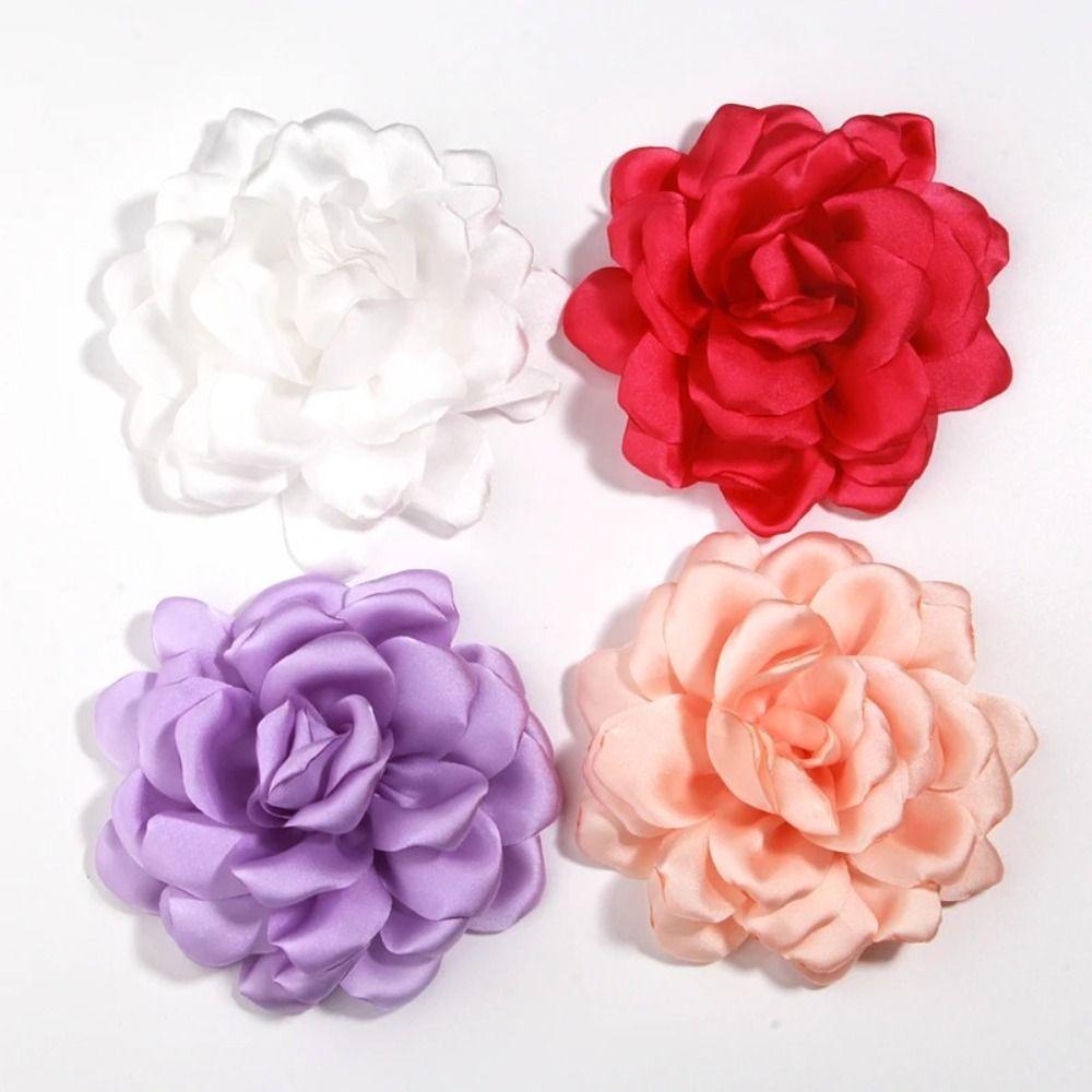 Handmade Lapel Pin Accessories Fabric Artificial Flowers DIY Sewing Patches  for Headbands Headwear