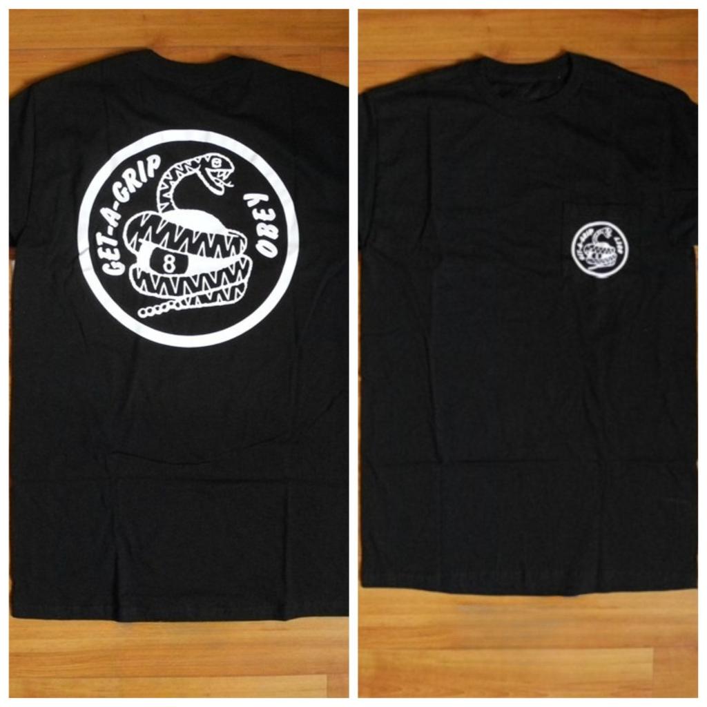 Get-A-Grip Pocket T-Shirt Loose Crew Neck Trendy Men's Women's Short Sleeve Versatile Vintage Alphabet Pattern T-Shirt