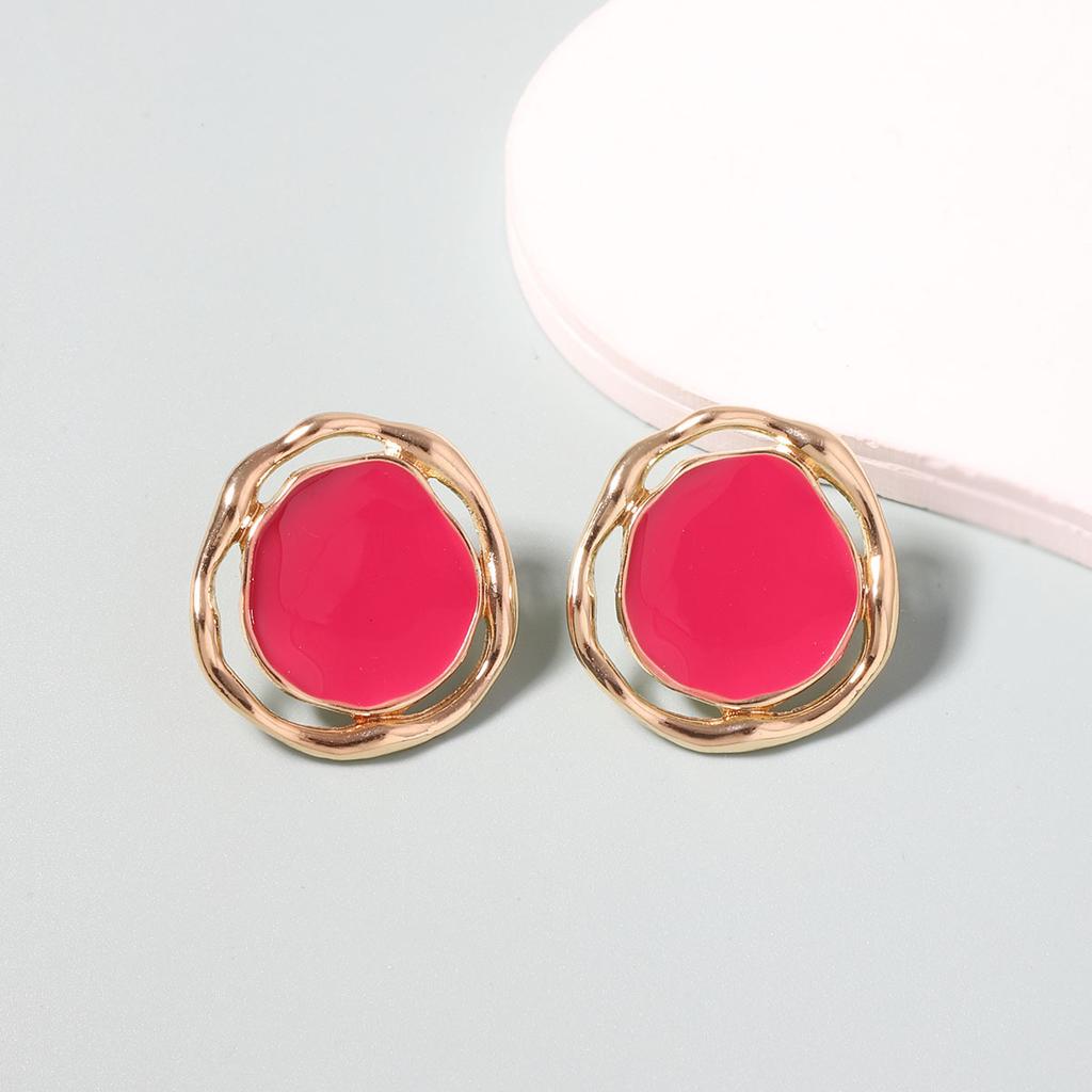 Корейская версия нишевого креативного дизайна, дофаминовые разноцветные нерегулярные геометрические круглые серьги-капли из сплава для девушки