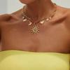 Fashion Chains Choker Heart Exaggeration Necklace Trendy Sun Moon Pendant  Beach