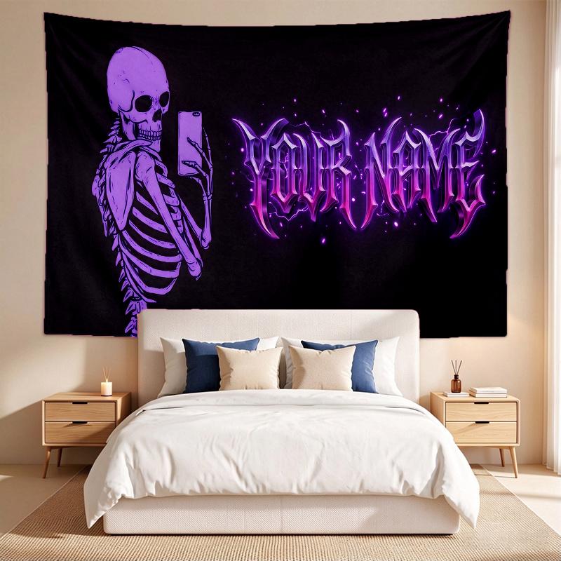 Purple Vibe (19) Custom Name Tapestry Wall Hanging Tapestry Wall Art Decor for Bedroom Living Room